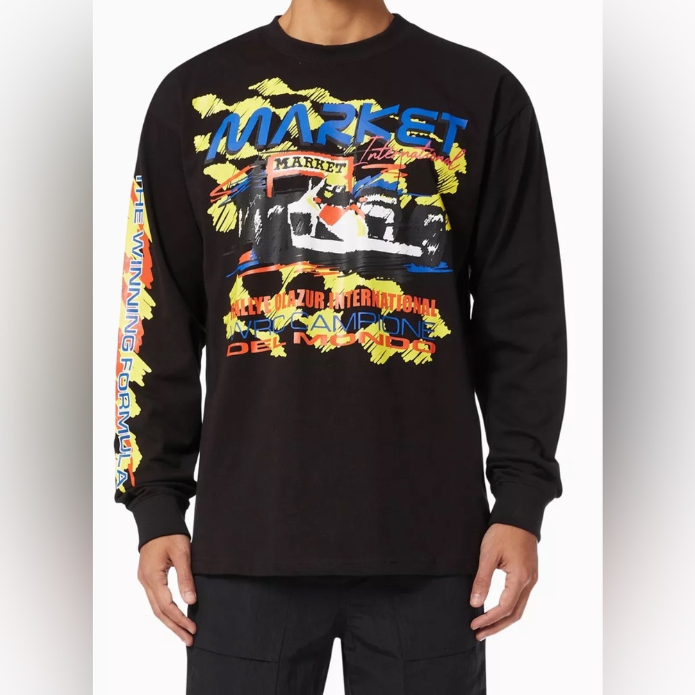 Market Racing Stripe Long Sleeve Tee - NWT - Size XL